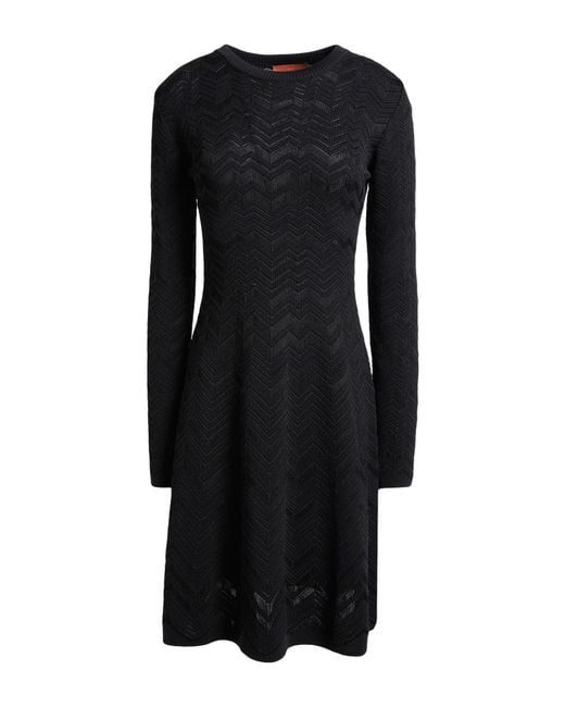 Missoni Black Mini Dress Viscose, Wool, Polyamide