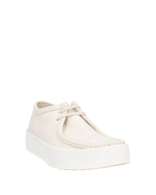 Clarks White Lace-Up Shoes Leather for men