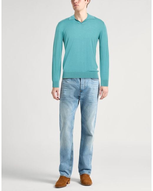 Roberto Collina Blue Sweater Merino Wool for men