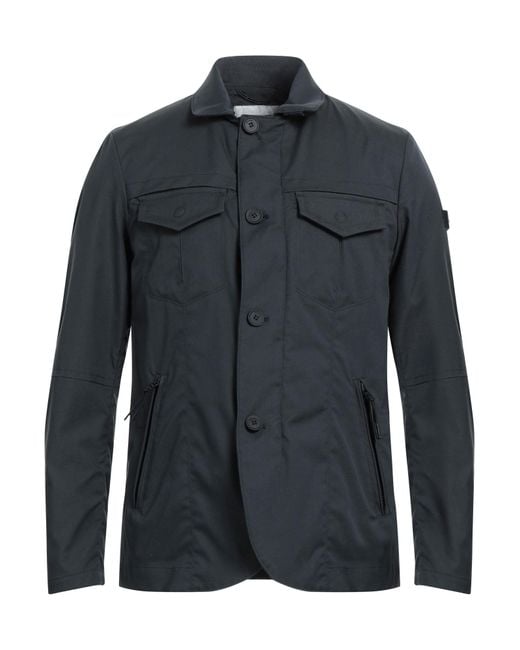 Peuterey Blue Charcoal Jacket Cotton, Polyester for men