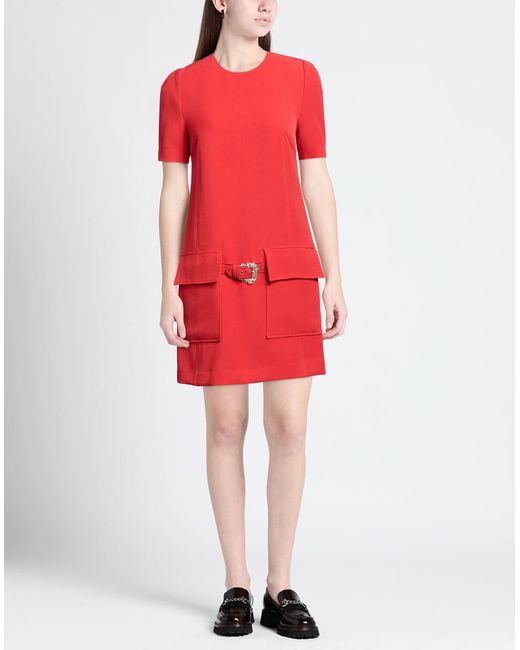 Versace Red Tomato Mini Dress Polyester, Elastane