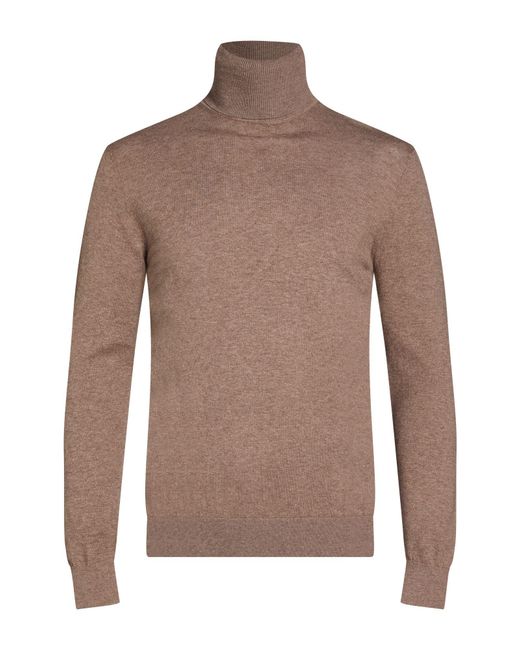 White Wise Brown Turtleneck for men