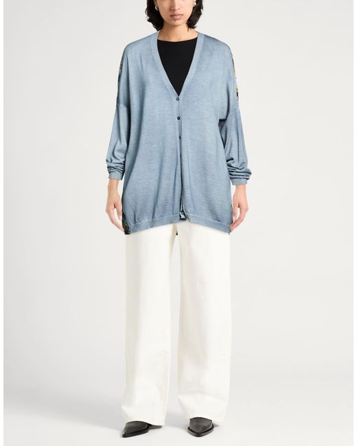 Avant Toi Blue Slate Cardigan Cashmere, Silk