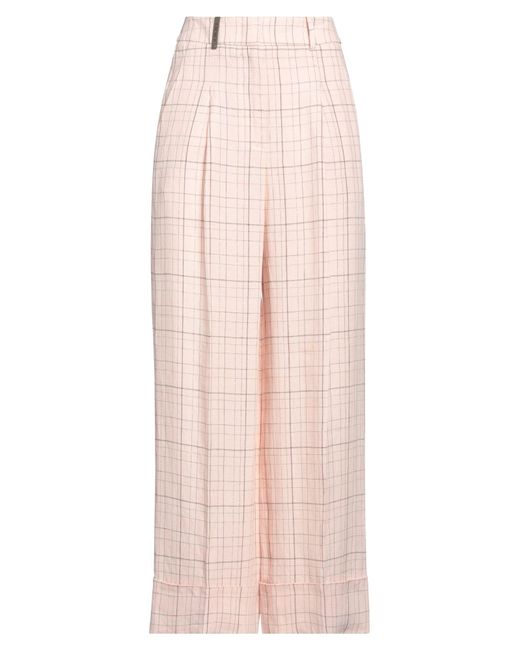 Peserico Pink Pants Linen, Polyamide, Polyester