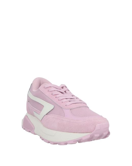 DIESEL Pink Sneakers Leather, Textile Fibers