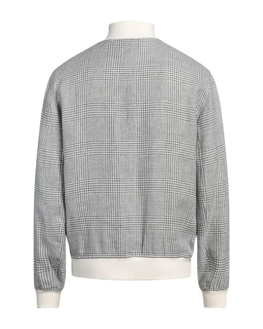 Brunello Cucinelli Gray Checked Linen, Wool And Silk Jacket for men