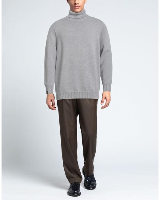 AROVESCIO Gray Turtleneck Merino Wool for men