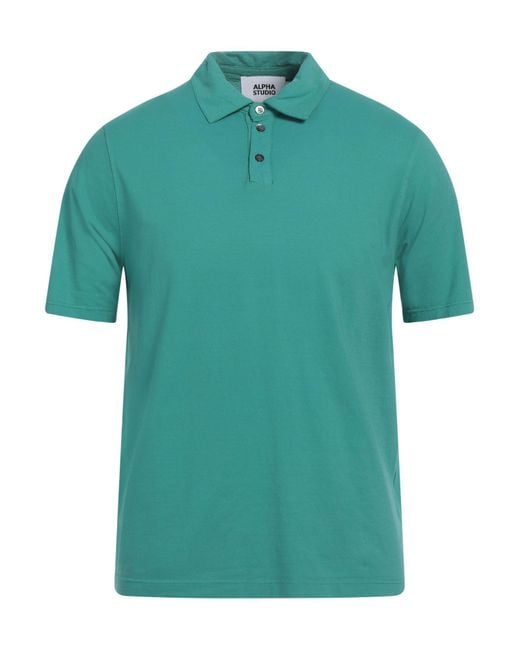 Alpha Studio Green Polo Shirt for men
