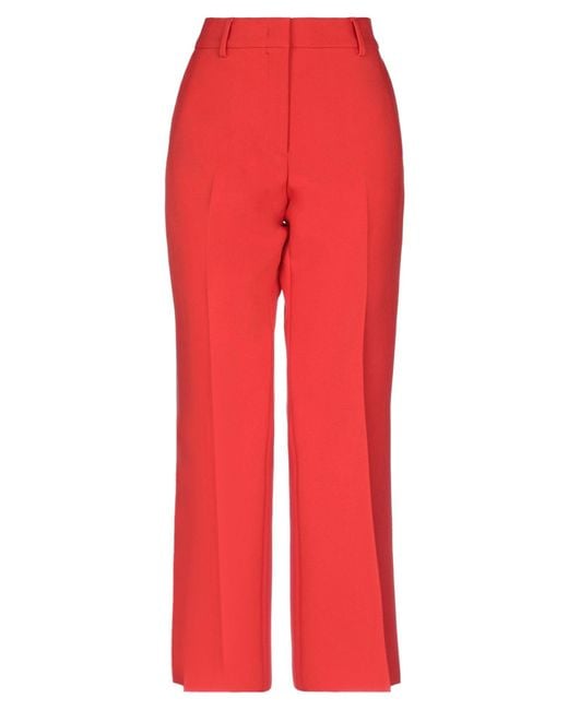 MSGM Red Pants Polyester, Viscose, Elastane