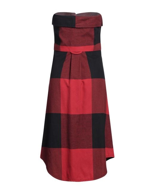 Moschino Red Couture Midi Dress Cotton, Polyamide