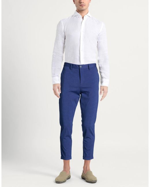 OVER/D Blue Pants Cotton, Nylon, Elastane for men