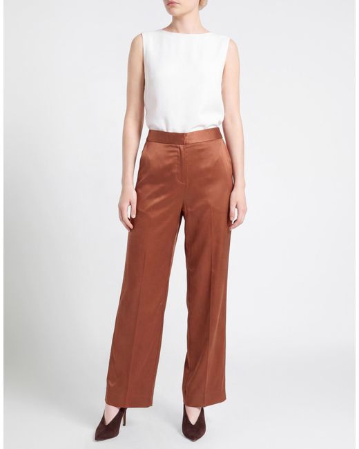 Elena Miro Brown Pants Viscose, Elastane