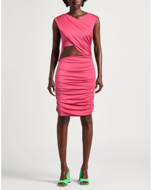 Gaelle Paris Pink Fuchsia Mini Dress Polyester, Elastane