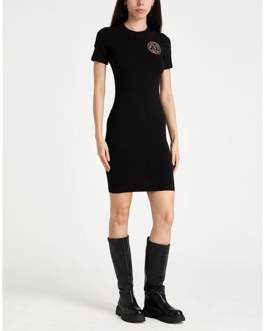 Versace Jeans Couture Black Mini Dress Cotton, Elastane