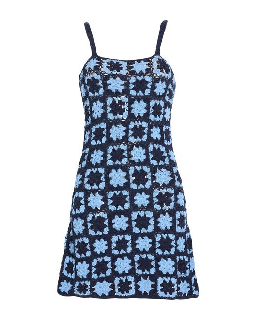 CROCHÈ Blue Mini Dresses