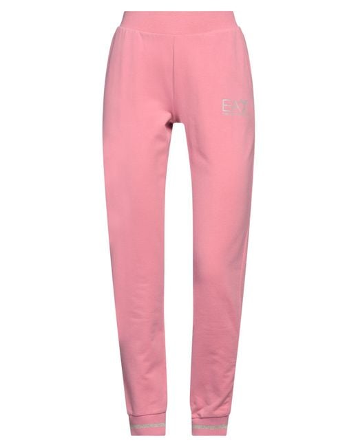 EA7 Pink Pants Cotton, Elastane