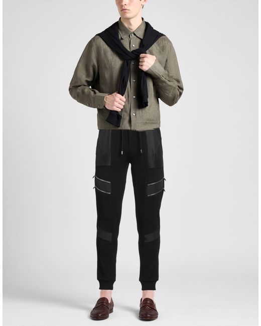 Les Hommes Black Pants Cotton, Polyester, Elastane for men