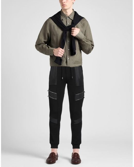 Les Hommes Black Pants Cotton, Polyester, Elastane for men
