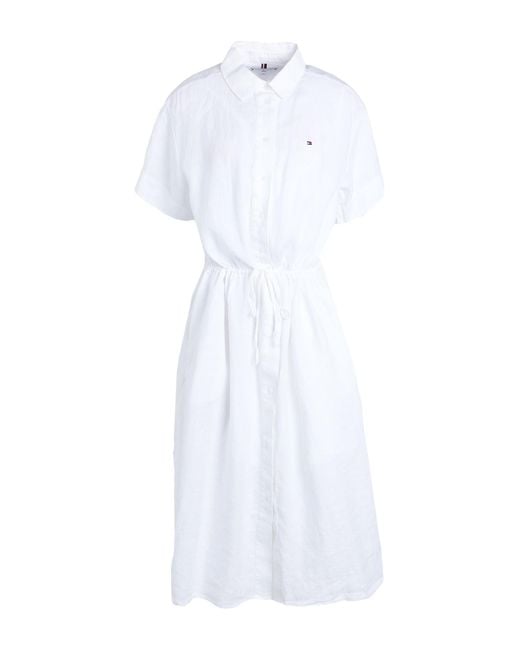 Tommy Hilfiger White Midi-Kleid