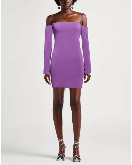 ANDAMANE Purple Mini Dress Polyester, Elastane