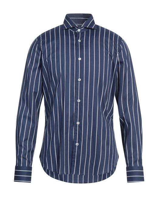 Fedeli Blue Shirt Cotton for men