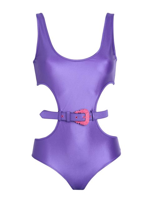 Versace Purple Bodysuit Polyamide, Elastane