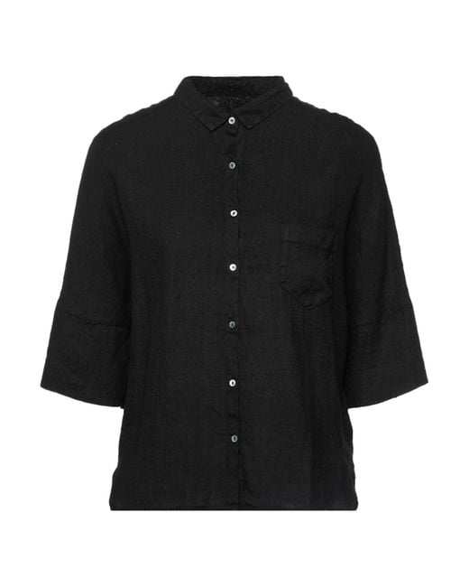 Camicia di 120% Lino in Black