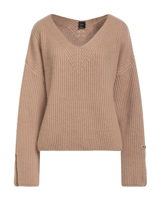 Pinko Natural Camel Sweater Acrylic, Mohair Wool, Nylon, Polyester