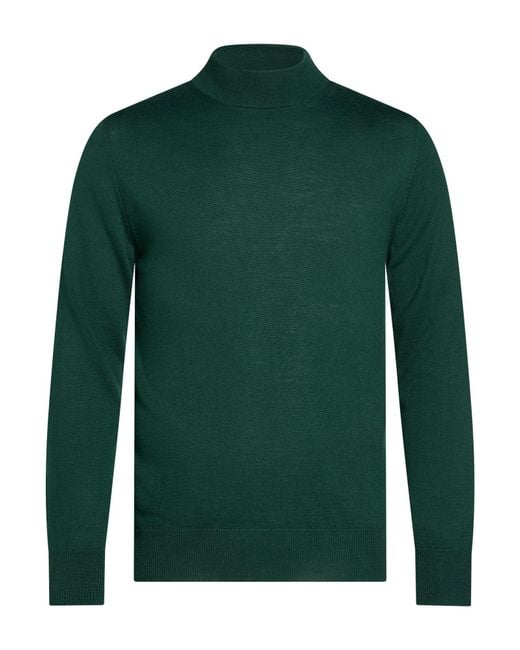 Takeshy Kurosawa Green Turtleneck Wool, Acrylic for men