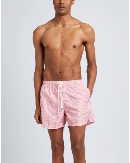 Fedeli Pink Swim Trunks for men