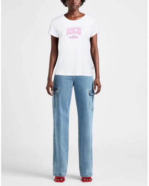 John Richmond White T-Shirt Cotton, Elastane