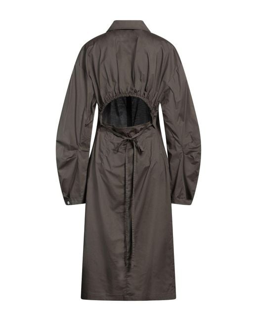Acne Gray Cotton Elastane Shirt Midi Dress