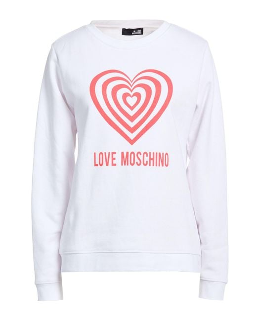 Love Moschino White Sweatshirt Cotton, Polyester