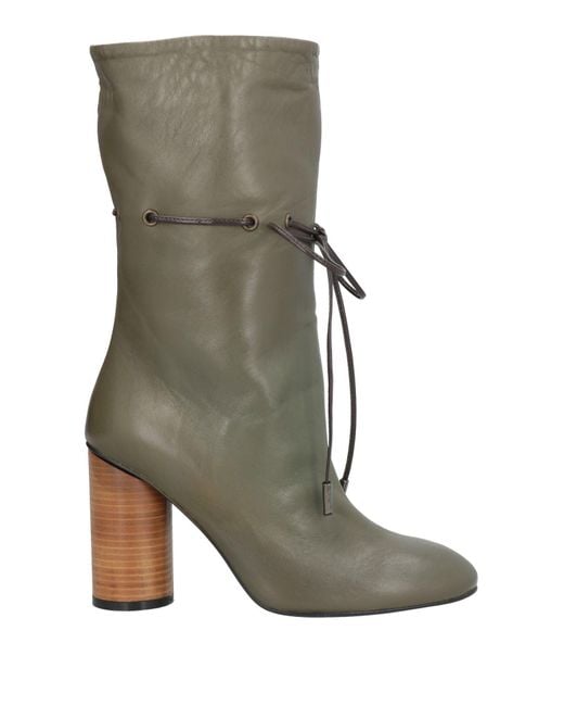 Manila Grace Green Ankle Boots