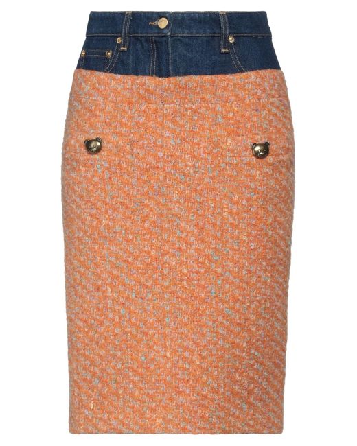 Moschino Orange Midi Skirt