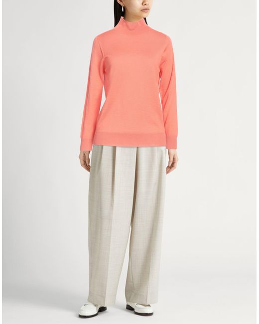 Peserico Pink Turtleneck Virgin Wool