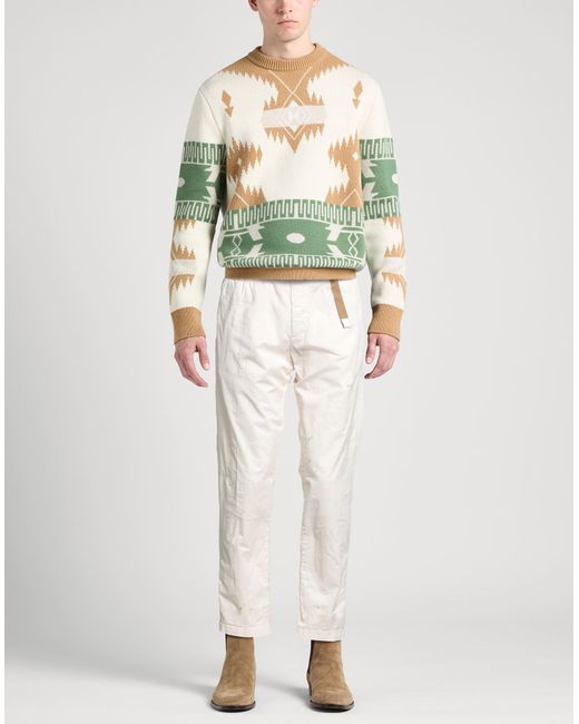 White Sand White Pants Cotton, Elastane for men
