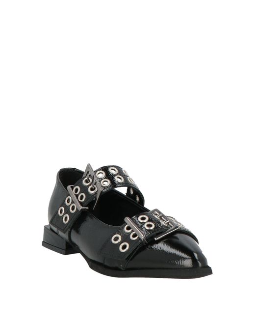 Divine Follie Black Ballet Flats Leather