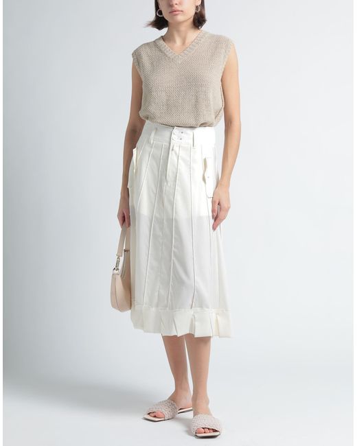 High White Midi Skirt