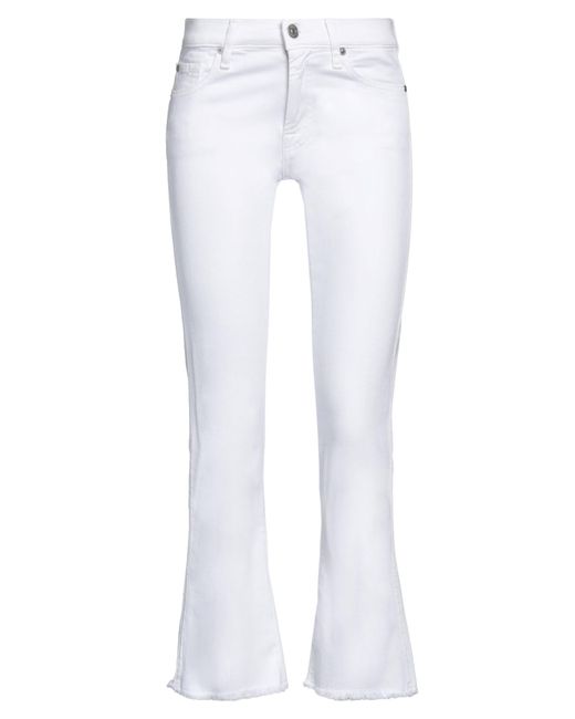 7 For All Mankind Denim Pants in White | Lyst