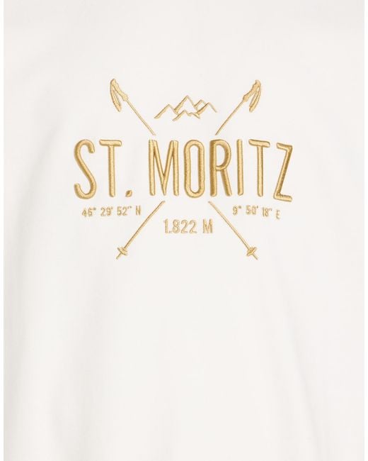 Fefe White Sweatshirt Cotton, Polyester for men