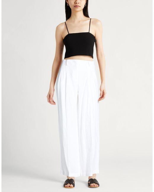 Peserico White Pants Linen