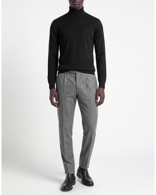 Fedeli Black Turtleneck Virgin Wool for men