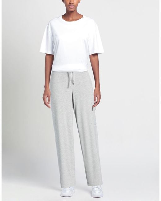 DONNI. Gray Light Pants Rayon, Polyester, Elastane