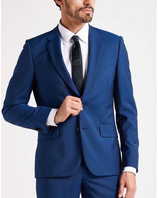 Paul Smith Blue Suit Wool, Mohair Wool for men