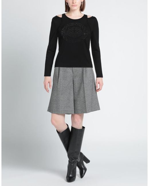Just Cavalli Black T-Shirt Viscose, Elastane