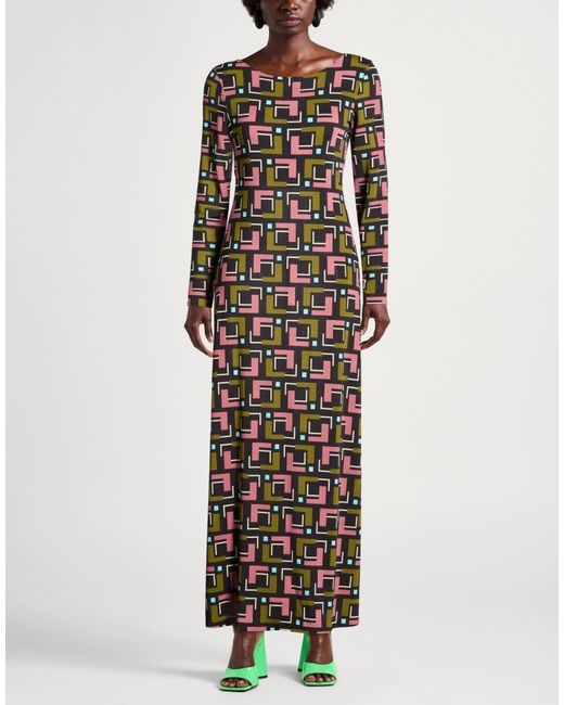 Maliparmi White Maxi Dress Viscose, Elastane