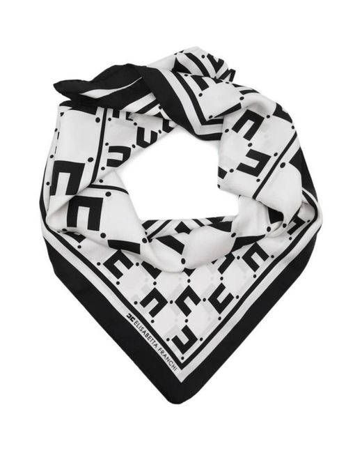 Elisabetta Franchi Black Silky scarves