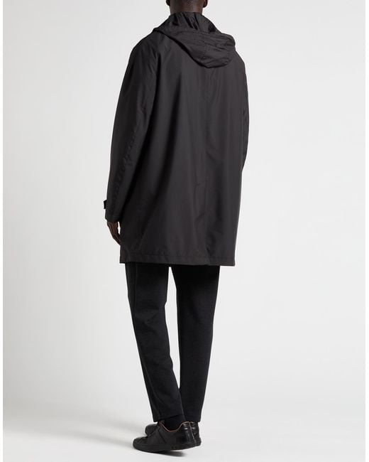 Zegna Black Overcoat & Trench Coat Polyester for men