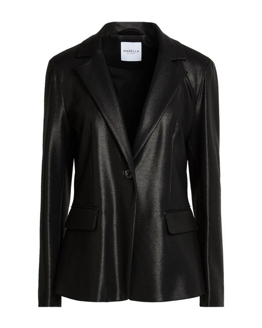 Marella Black Be Smart Blazer Viscose, Polyamide, Elastane